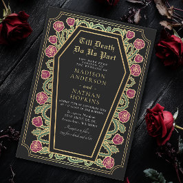 Till Död do oss del Ro Black Gothic Bröllop Inbjudningar