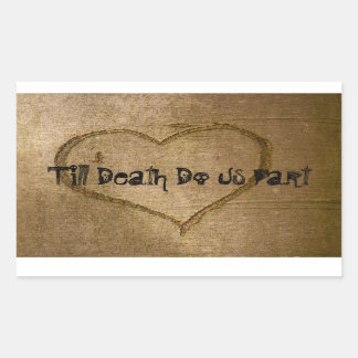 Till Död do oss del Stickers Scull-teckensnitt Rektangulärt Klistermärke