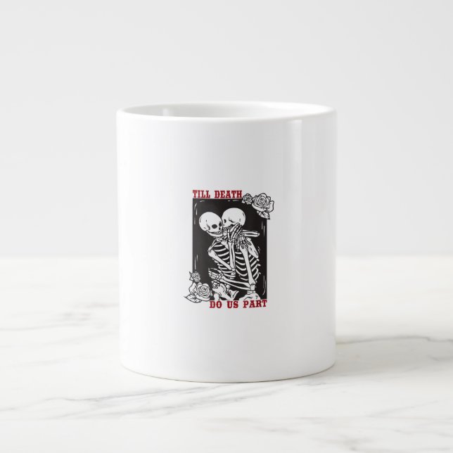 Till Död do oss Part Bröllop Skeleton Couple Vale Jumbo Mugg (Framsidan)