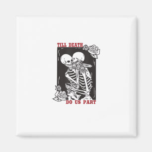 Till Död do oss Part Bröllop Skeleton Couple Vale Magnet