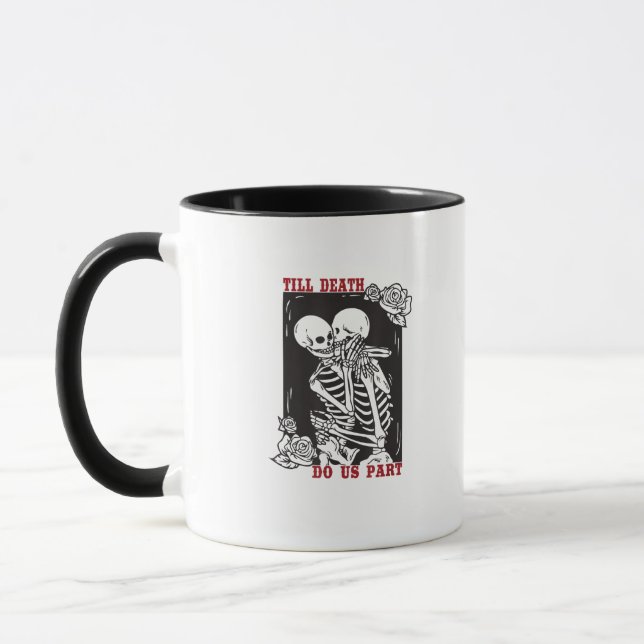 Till Död do oss Part Bröllop Skeleton Couple Vale Mugg (Vänster)