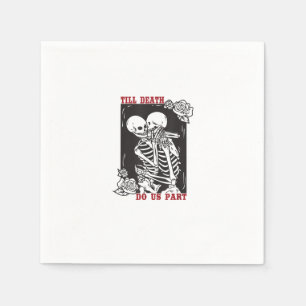 Till Död do oss Part Bröllop Skeleton Couple Vale Pappersservett