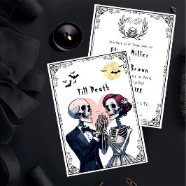 Till Död do oss Part Gothic Skeleton Bröllop Inbjudningar