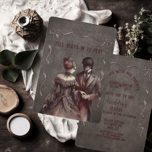 Till Död do oss Part Gothic Stil Bröllop Inbjudningar