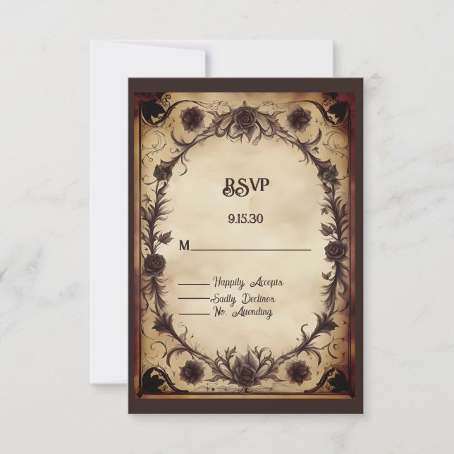 Till Död do oss Part Gothic Stil Bröllop OSA Kort (Framsida)