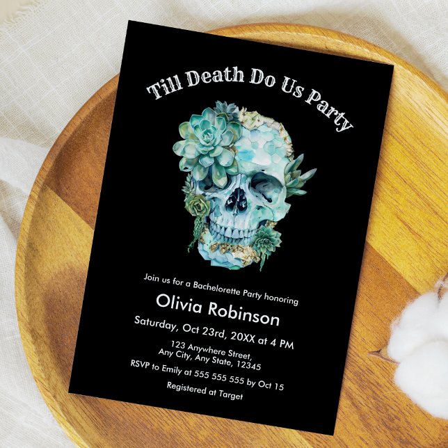 Till Död do oss Part Halloween Bachelorette Party Inbjudningar (Till Death Do Us Party Halloween Bachelorette Party Invitation )