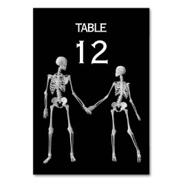 Till Död do oss Part Skeleton Bröllop Black Bordsnummer