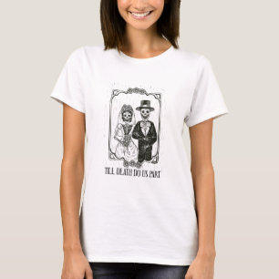 Till Död do oss Part Skeleton Bröllop Couple Vale T Shirt