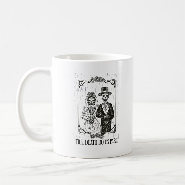 Till Död do oss Part Skeleton Bröllop par - Kaffemugg (Vänster)