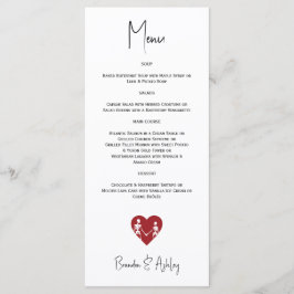 Till Död do oss Part Skeleton Bröllop Red Menu Program