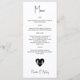 Till Död do oss Part Skeleton Bröllop White Menu Program