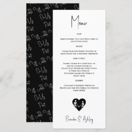 Till Död do oss Part Skeleton Bröllop White Menu Program