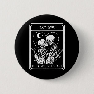 Till Död do oss Part Skeleton Gothic Bröllop Matc Knapp