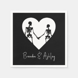 Till Död do oss Part Skeleton White Napkins Pappersservett