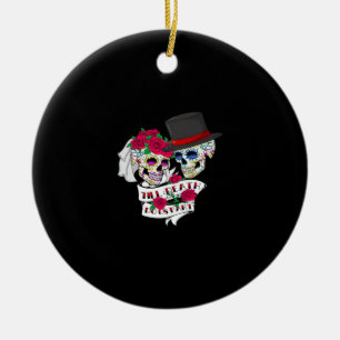 Till Död do oss Part Skull Julgransprydnad Keramik