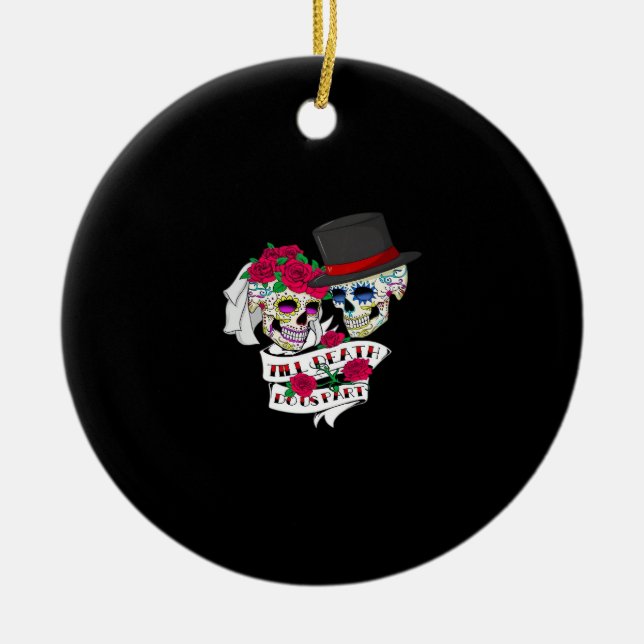 Till Död do oss Part Skull Julgransprydnad Keramik (Framsidan)