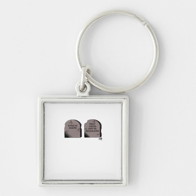 Till Död Do US Part Classic - Funny Skeleton Cou Fyrkantig Silverfärgad Nyckelring (Framsidan)