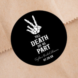 Till Död Do US Part Skeleton Möhippa Runt Klistermärke