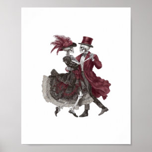 Till Död Do US Part - Victorian Skeleton Couple Poster