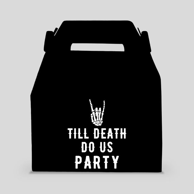 Till Död Do US Party Black Skeleton Party Guests Presentaskar (Till Death Do Us Party Black Skeleton Party Guests Favor Boxes
)
