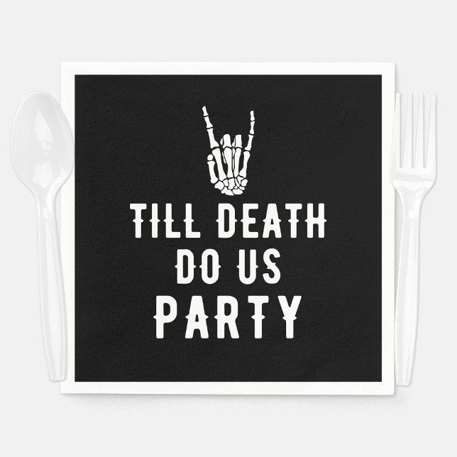 Till Död do Us Party Black Skeleton Party Pappersservett (Till Death Do Us Party Black Skeleton Party Napkins
)