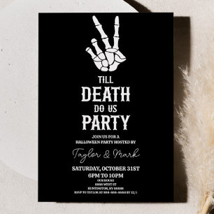 Till Död do Us Party Skeleton Halloween fest Inbjudningar