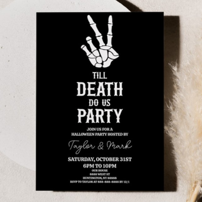Till Död do Us Party Skeleton Halloween fest Inbjudningar (Skapare uppladdad)