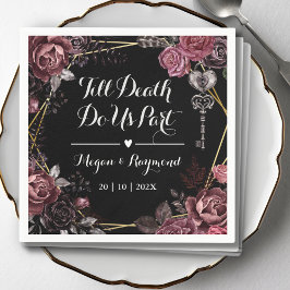 Till Död gör vi del | Gothic Black Mörk Bröllop Pappersservett
