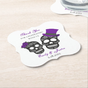 Till Död gör vi del Lila Wedding Favor Underlägg Papper