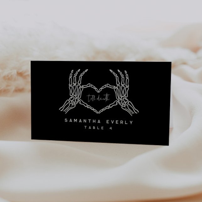Till Död Gothic Bröllop Place Cards Placeringskort (Skapare uppladdad)