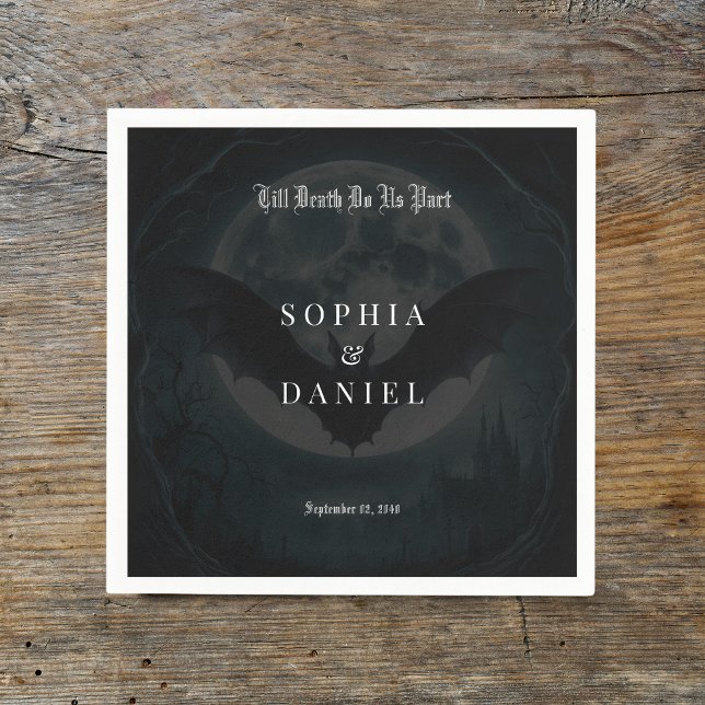 Till Död Romantic Fladdermus Moonlight gothic Bröl Pappersservett (Skapare uppladdad)