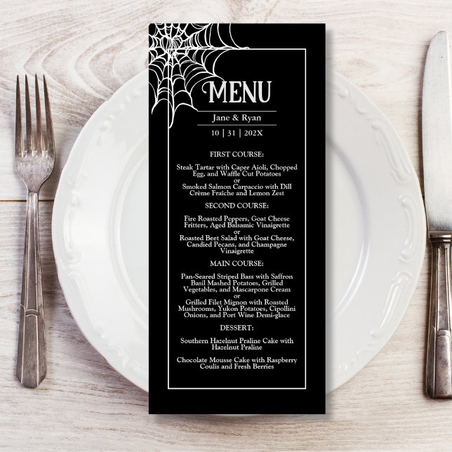 Till döden | Black Gothic Mörk Hallobröllop Menu Meny (Skapare uppladdad)