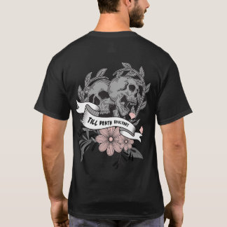 Till döden, del I grått rosa skallblommor T Shirt