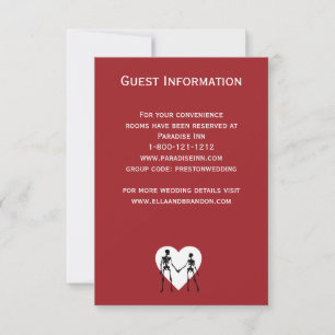 Till Döden, delar vi Skeleton Red Enclosure Card Inbjudningar