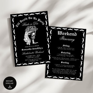 Till Döden do oss Party Skull Bachelorette Party Inbjudningar