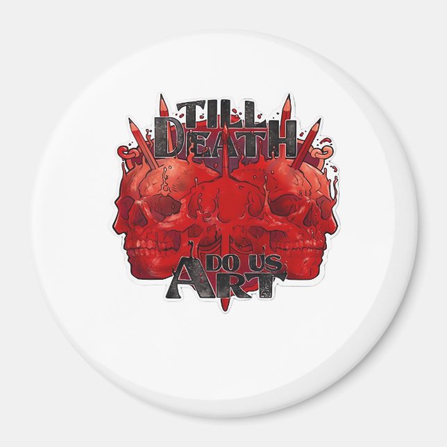 Till Döden Do US Part Classic - Skeleton Slogan Magnet (Framsidan)