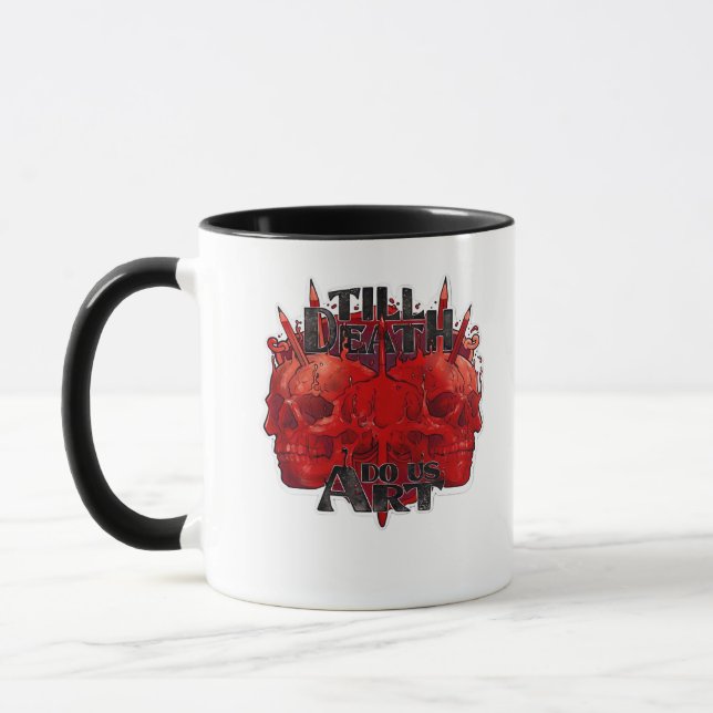Till Döden Do US Part Classic - Skeleton Slogan Mugg (Vänster)