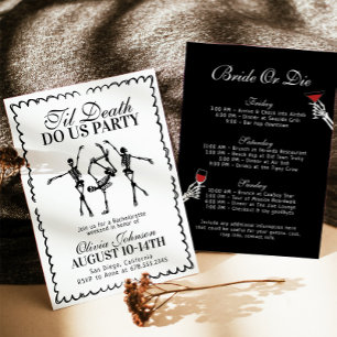 Till Döden Do US Party Bachelorette Helg Inbjudningar