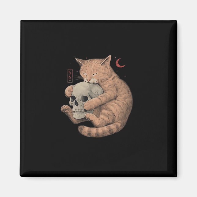 Till Döden Do US Party Cat Skull Classic Magnet (Framsidan)