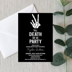 Till Döden Do US Party Skeleton Bachelorette Party Inbjudningar
