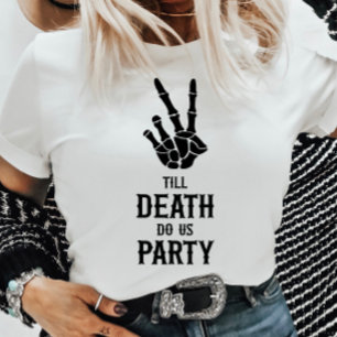 Till Döden Do US Party Skeleton Bachelorette Party T Shirt