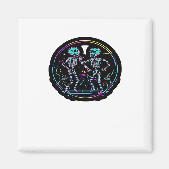 Till Döden Do US Party Skeleton Dance Party Classi Magnet (Framsidan)