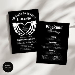Till döden för oss Party Bachelorette Party Inbjudningar