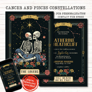 Till Döden gör oss del Cancer och Pisces Tarot Inbjudningar