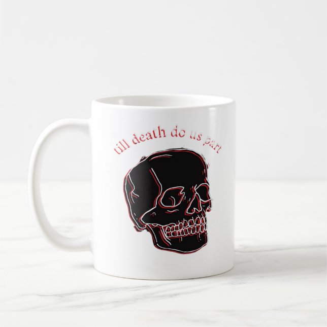 Till döden gör oss del - Glitch Skull med funy Te Kaffemugg (Vänster)