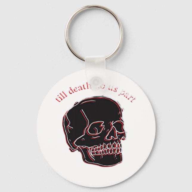 Till döden gör oss del - Glitch Skull med funy Te Nyckelring (Framsida)