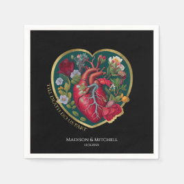 Till Döden gör oss del Goth Heart Halloween Guld Pappersservett