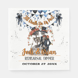 Till döden gör oss del Halloween Bröllop välkommen Pappersservett