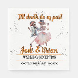 Till Döden gör oss del Halloween Bröllop Välkommen Pappersservett