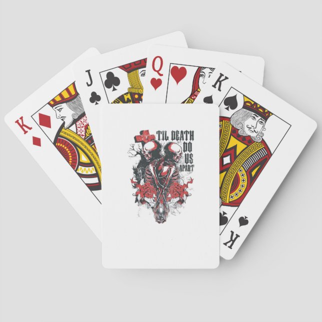 Till döden gör oss del - Minimalistisk Skeleton Ar Casinokort (Baksidan)